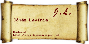 Jónás Lavínia névjegykártya